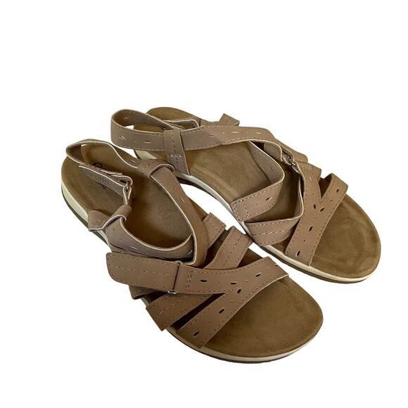 Earth Origins Shoes - Earth Origins tan leather strappy flat sandals‎ summer comfortable women's 9M